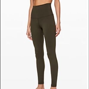 Lululemon Olive Green Wunder Under Super High Rise Tight